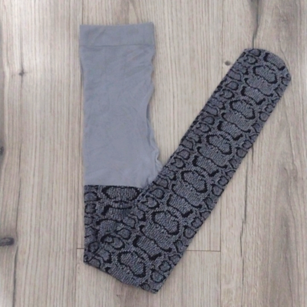Gray animal print tights